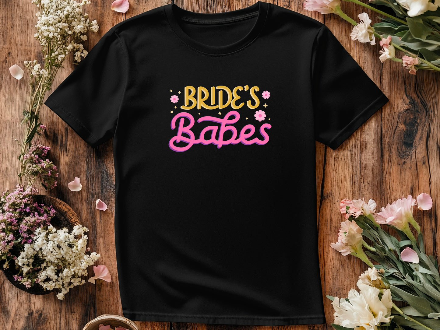 Bride’s Babes Pink Shirt – Bridesmaid T-Shirt – Bachelorette Party Matching Tee – Bridal Shower Outfit – Team Bride Shirt