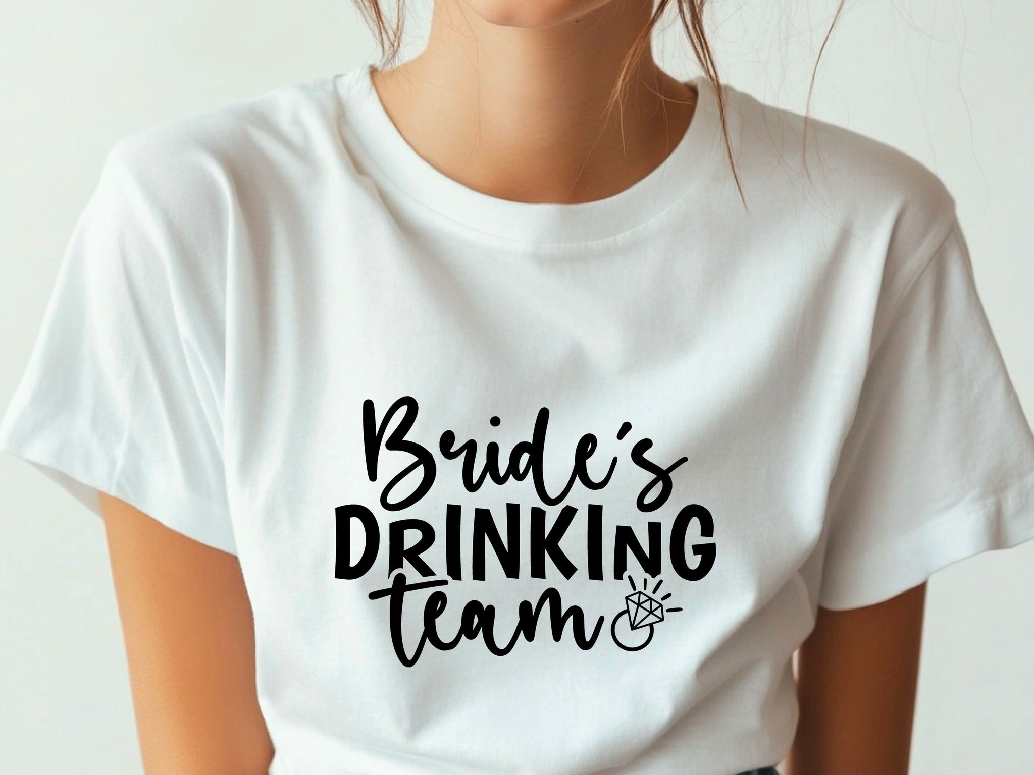 Bride’s Drinking Team Shirt – Bachelorette Party T-Shirt – Bridal Party Matching Tee – Team Bride Outfit – Wedding Squad Shirt