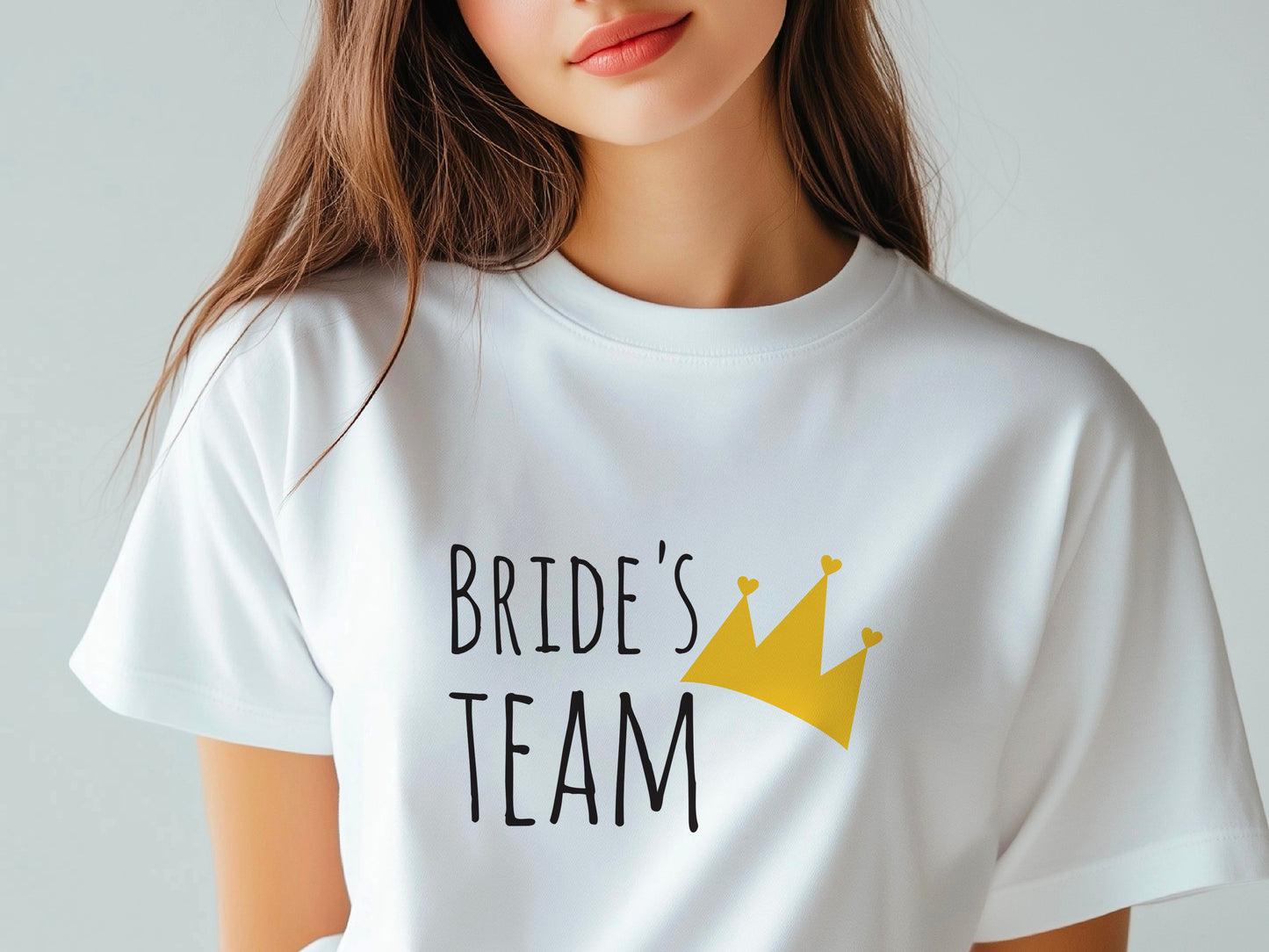 Team Bride Shirt with Crown – Bridesmaid Wedding Party T-Shirt – Matching Bachelorette Tee – Bride Squad Gift – Bridal Party Outfit