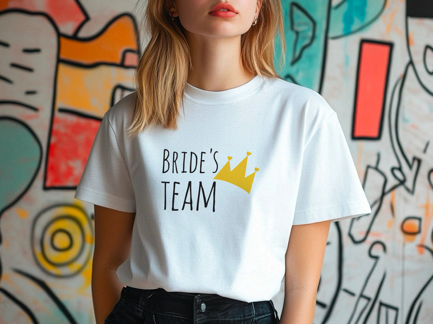 Team Bride Shirt with Crown – Bridesmaid Wedding Party T-Shirt – Matching Bachelorette Tee – Bride Squad Gift – Bridal Party Outfit