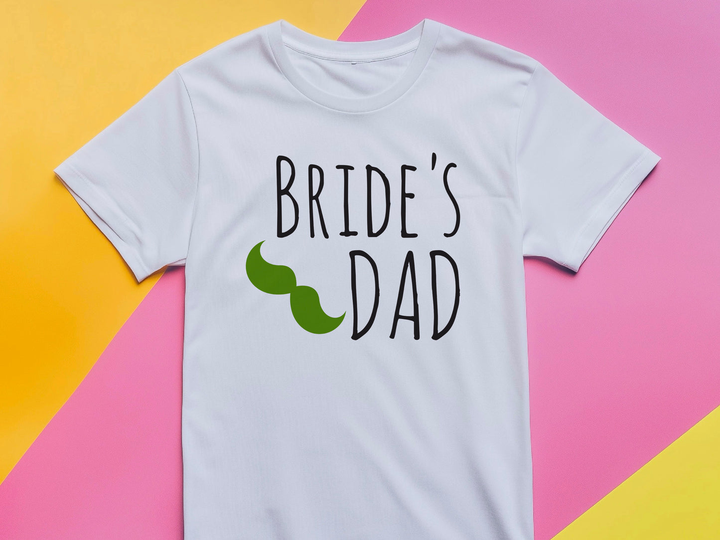 Father of the Bride Shirt – Bride’s Dad T-Shirt – Funny Wedding Tee with Mustache – Gift for Bride’s Father – Green Wedding Shirt