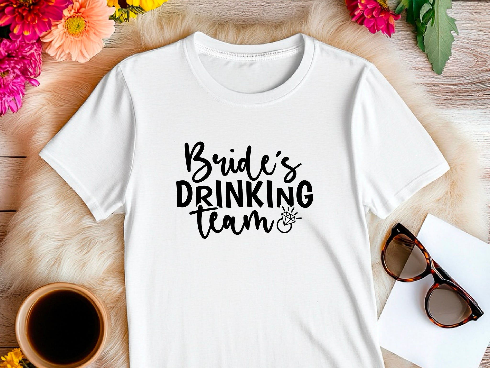 Bride’s Drinking Team Shirt – Bachelorette Party T-Shirt – Bridal Party Matching Tee – Team Bride Outfit – Wedding Squad Shirt