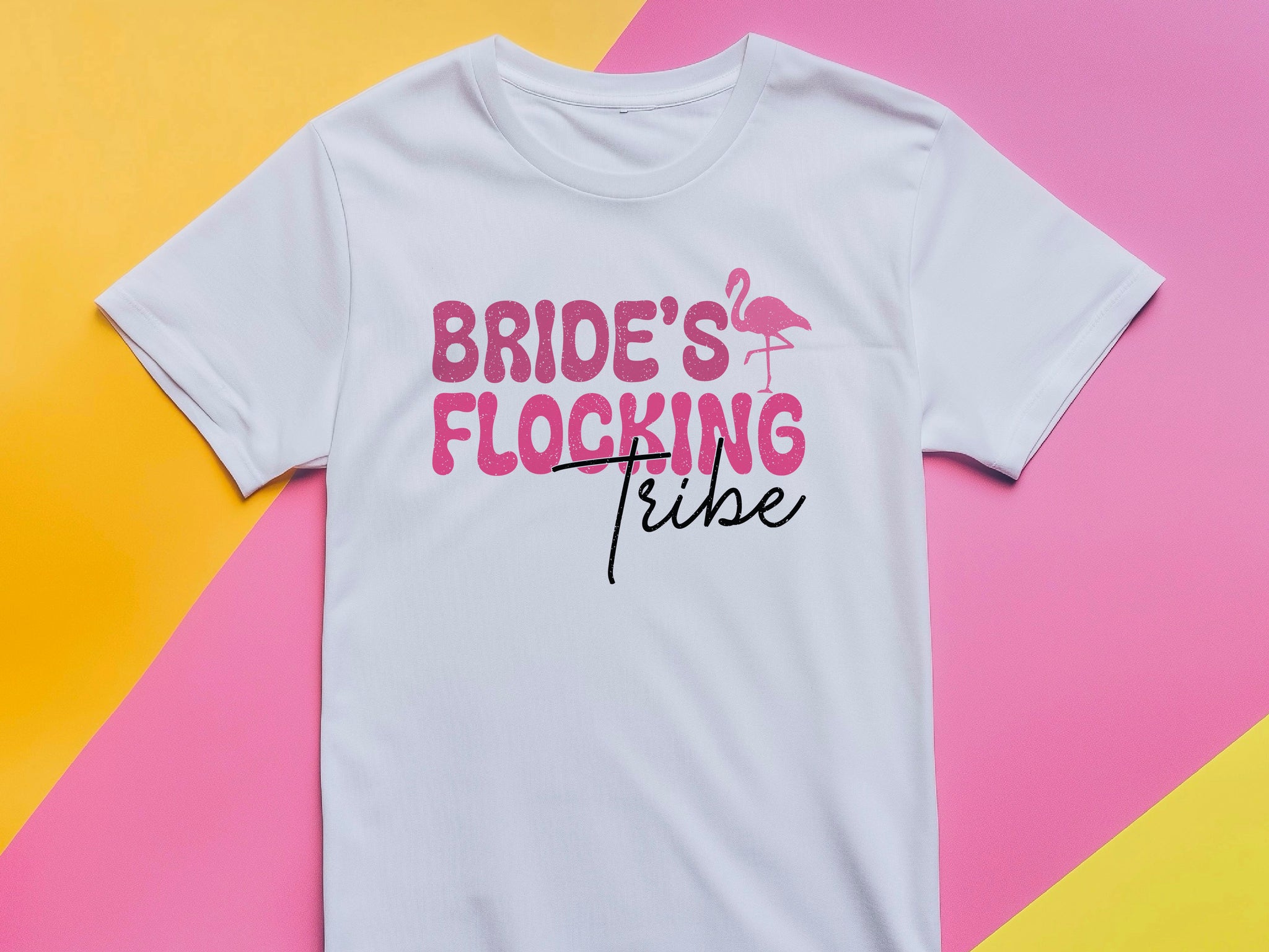 Bride’s Flocking Vibe Flamingo Shirt – Funny Bachelorette Party Tee – Team Bride Wedding Shirt