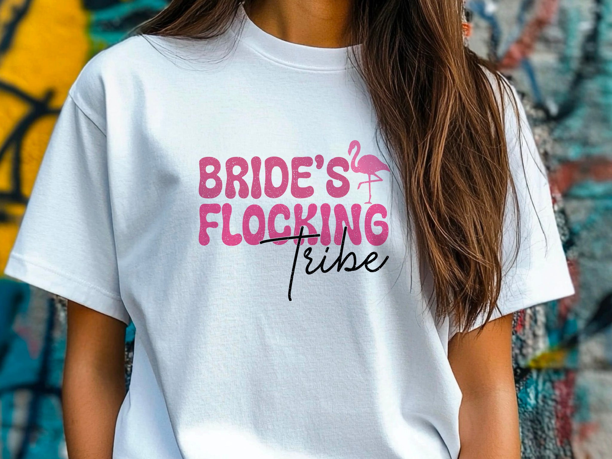 Bride’s Flocking Vibe Flamingo Shirt – Funny Bachelorette Party Tee – Team Bride Wedding Shirt