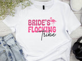 Bride’s Flocking Vibe Flamingo Shirt – Funny Bachelorette Party Tee – Team Bride Wedding Shirt