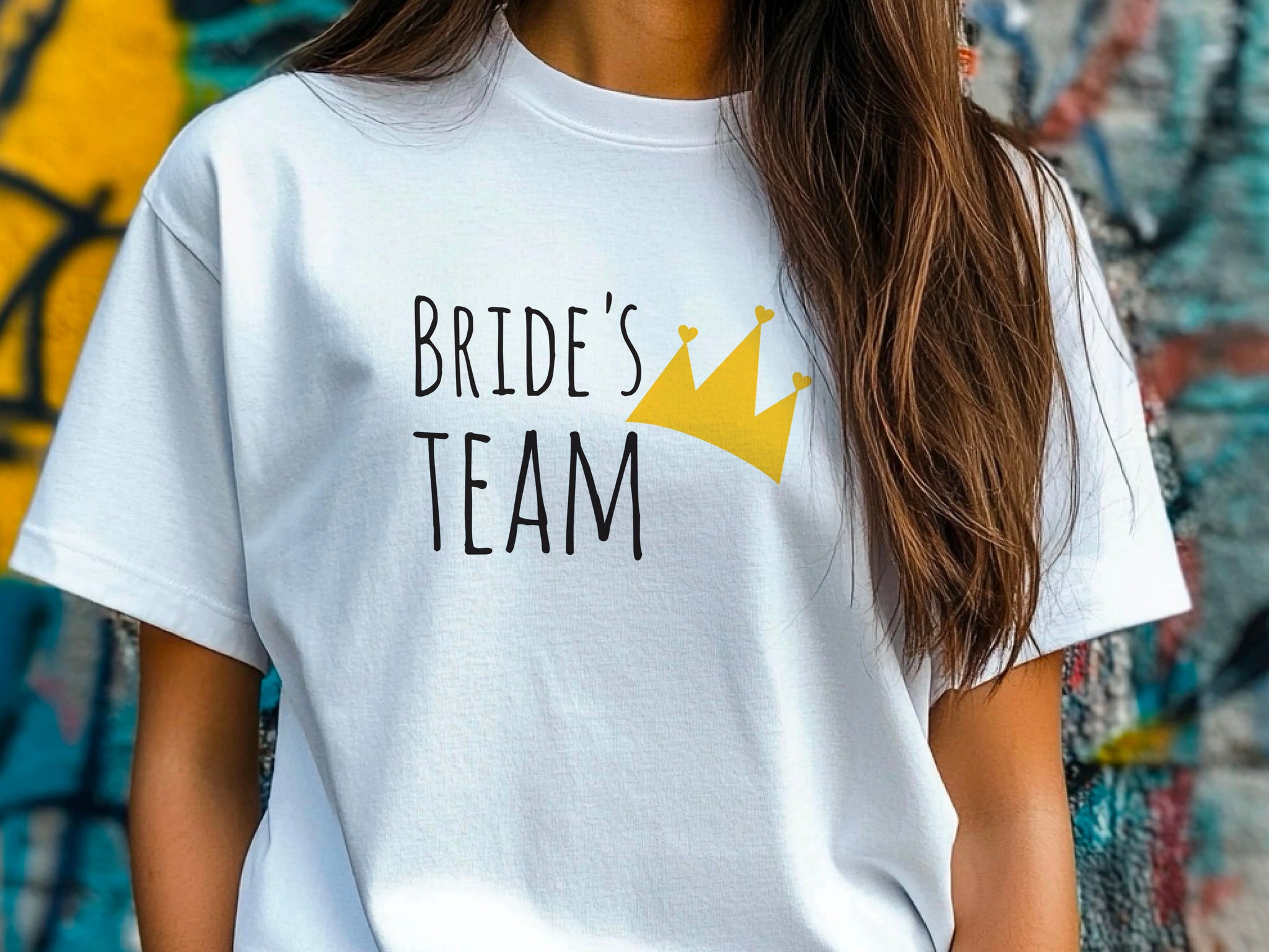 Team Bride Shirt with Crown – Bridesmaid Wedding Party T-Shirt – Matching Bachelorette Tee – Bride Squad Gift – Bridal Party Outfit