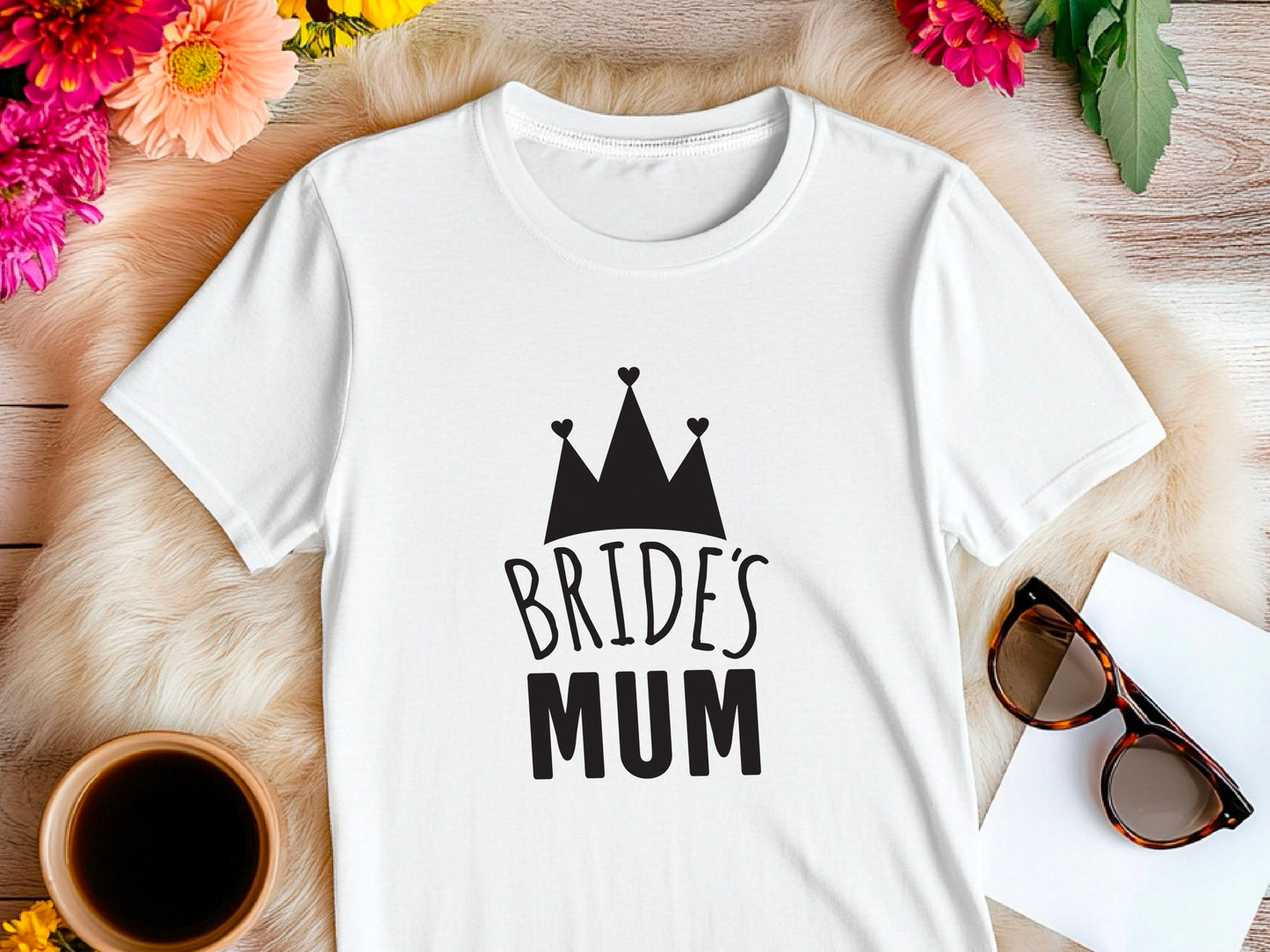 Bride’s Mum Wedding Shirt – Mother of the Bride T-Shirt – Heart and Crown Design – Bridal Party Tee – Mum of the Bride Gift
