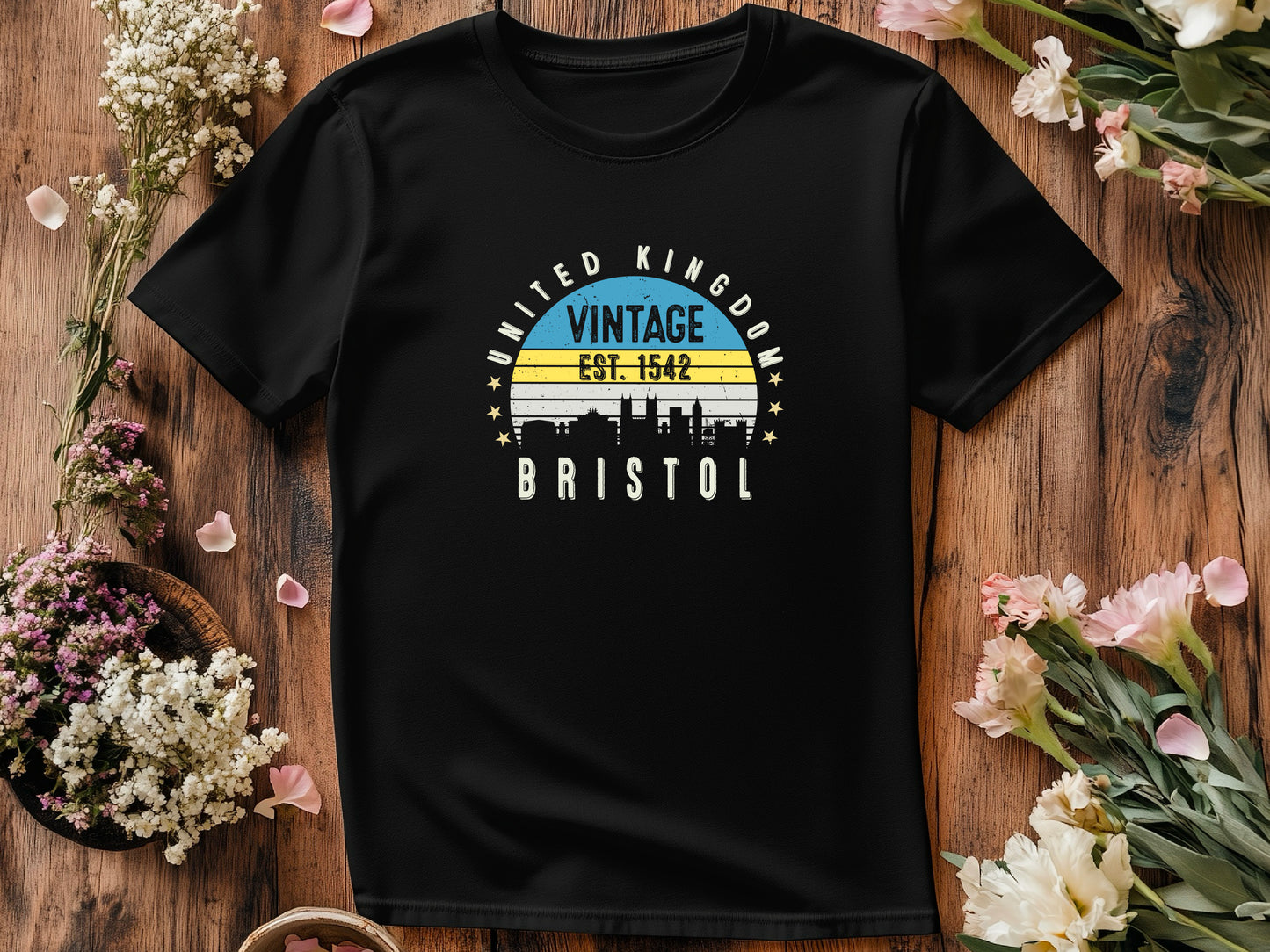 Bristol Est. 1542 T-Shirt – Vintage United Kingdom Unisex Tee – Retro British City Shirt – UK Heritage Gift – Old England Style