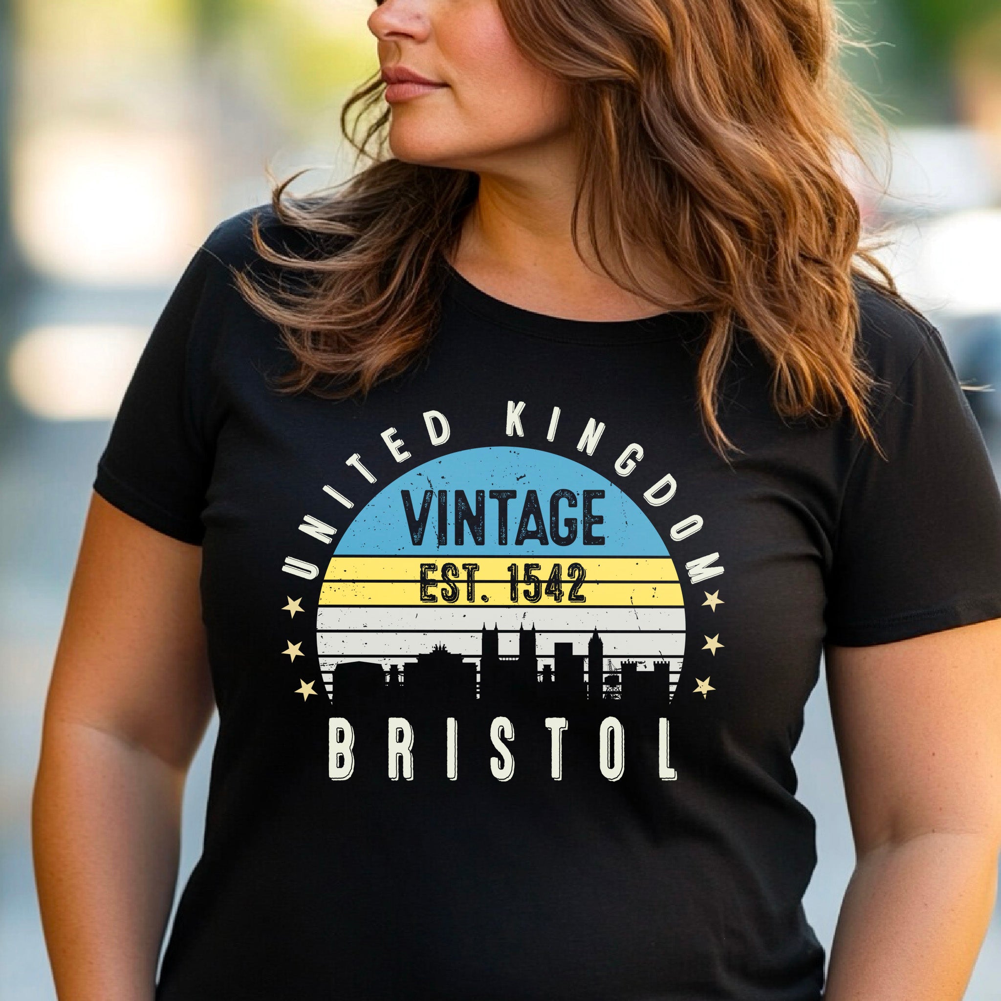 Bristol Est. 1542 T-Shirt – Vintage United Kingdom Unisex Tee – Retro British City Shirt – UK Heritage Gift – Old England Style