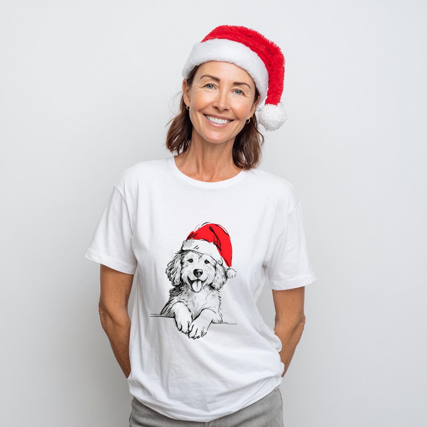 Cockapoo Christmas T-Shirt – Cute Santa Dog Festive Tee for Dog Lovers