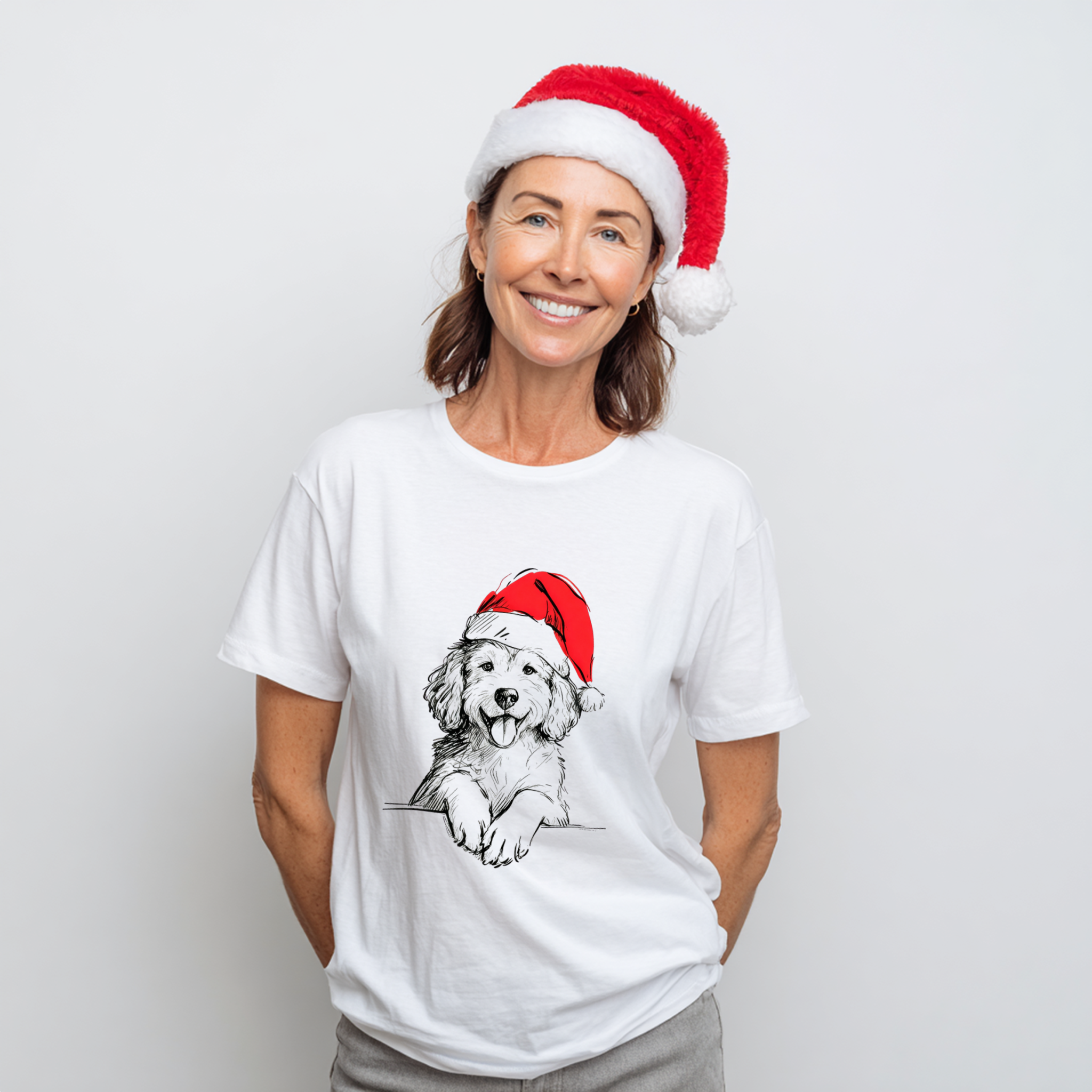 Cockapoo Christmas T-Shirt – Cute Santa Dog Festive Tee for Dog Lovers