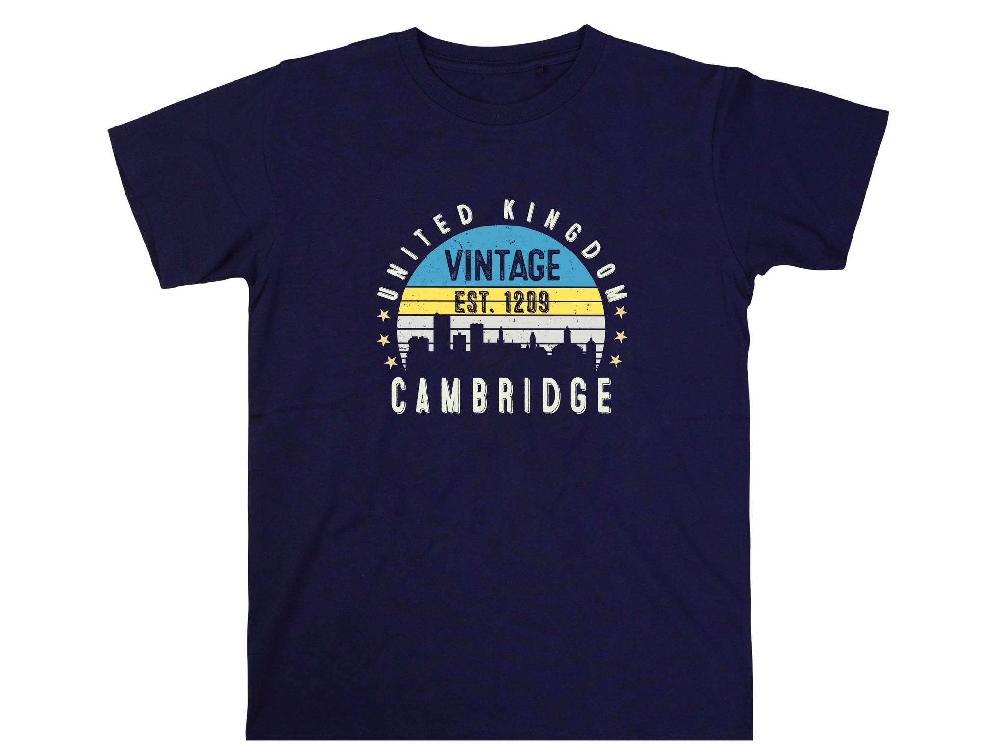 Cambridge Est. 1209 T-Shirt – Vintage United Kingdom Tee – Retro UK City Shirt – British Heritage Gift – Unisex England Top