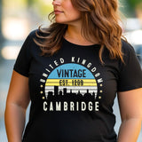 Cambridge Est. 1209 T-Shirt – Vintage United Kingdom Tee – Retro UK City Shirt – British Heritage Gift – Unisex England Top