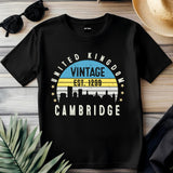 Cambridge Est. 1209 T-Shirt – Vintage United Kingdom Tee – Retro UK City Shirt – British Heritage Gift – Unisex England Top