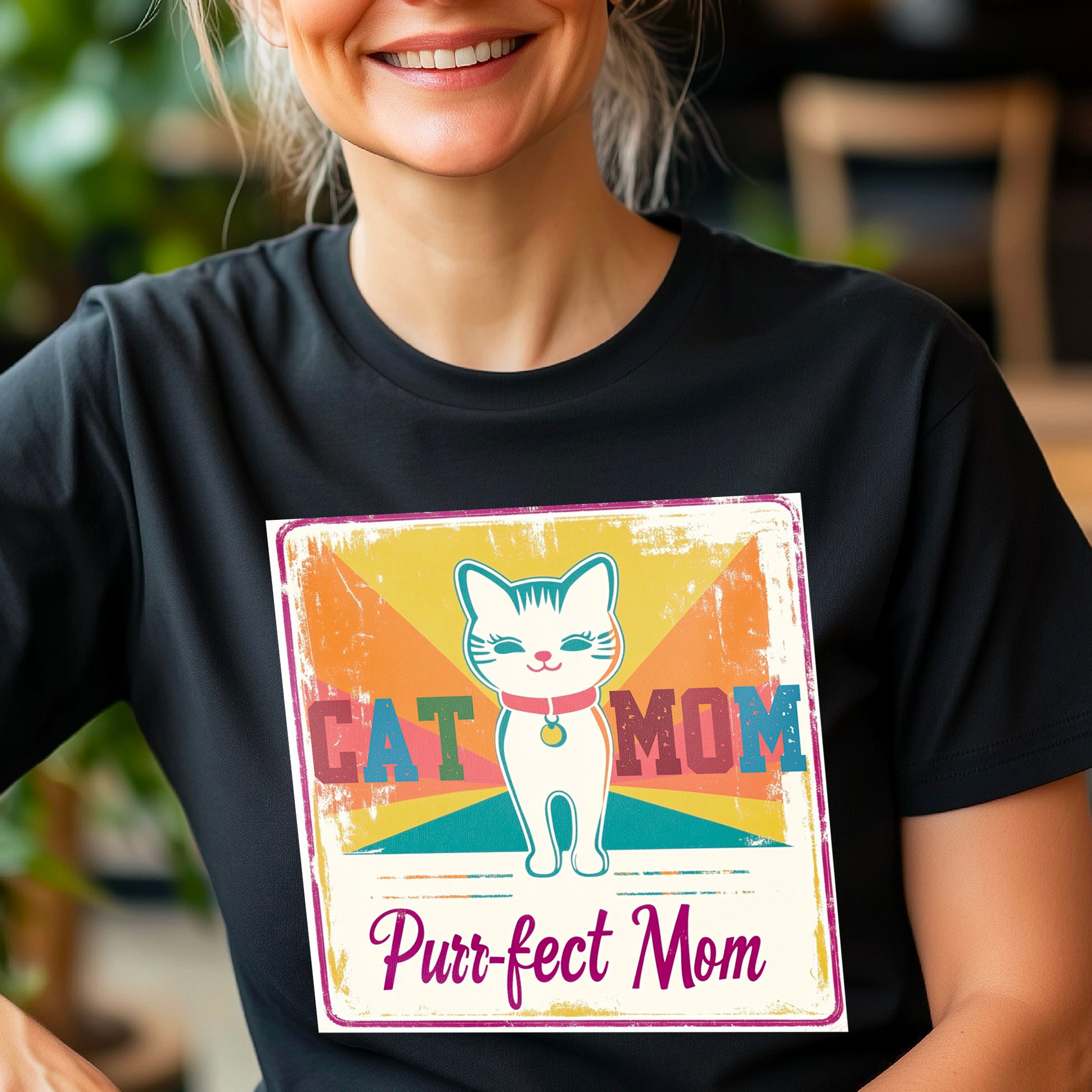 Cat Mom Purrfect Mom T-Shirt – Funny Cat Lover Shirt, Gift for Cat Moms, Cute Cat Mom Tee, Purrfect Mom Gift