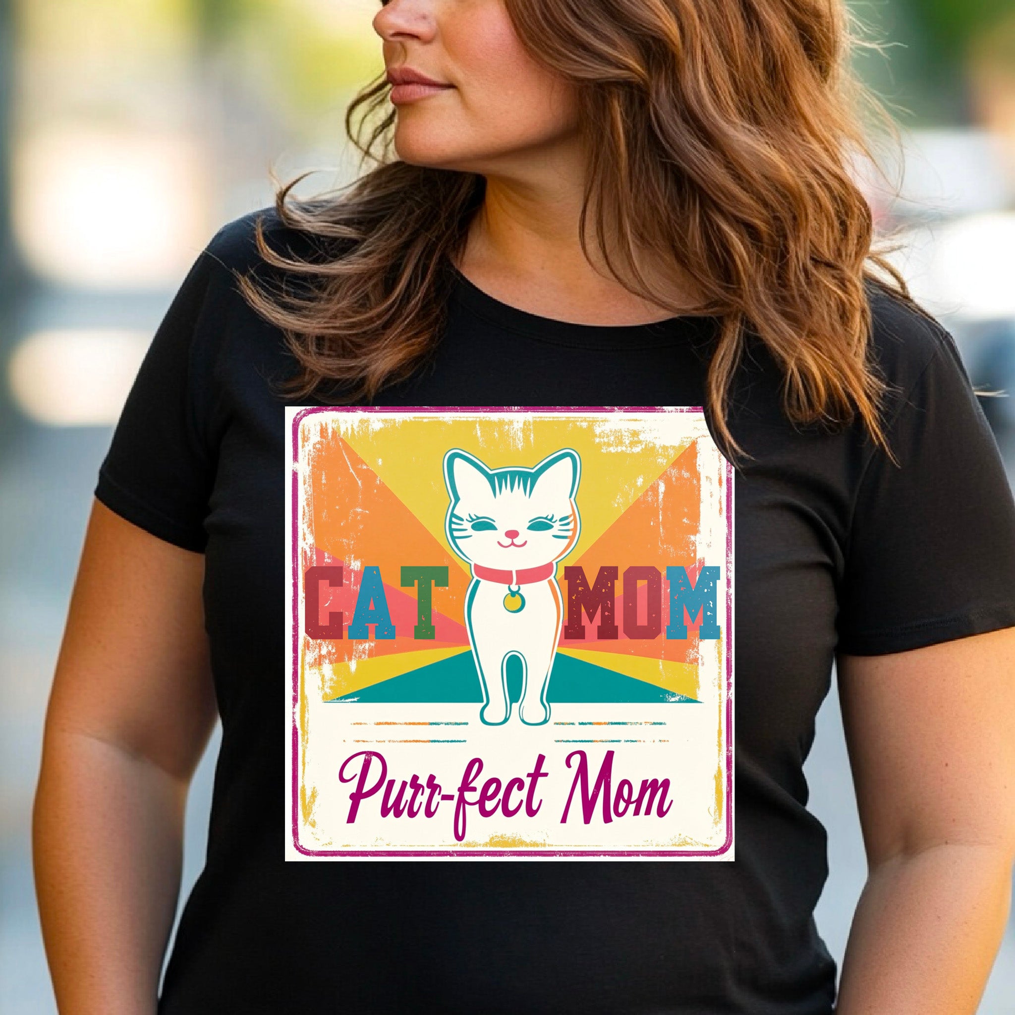 Cat Mom Purrfect Mom T-Shirt – Funny Cat Lover Shirt, Gift for Cat Moms, Cute Cat Mom Tee, Purrfect Mom Gift