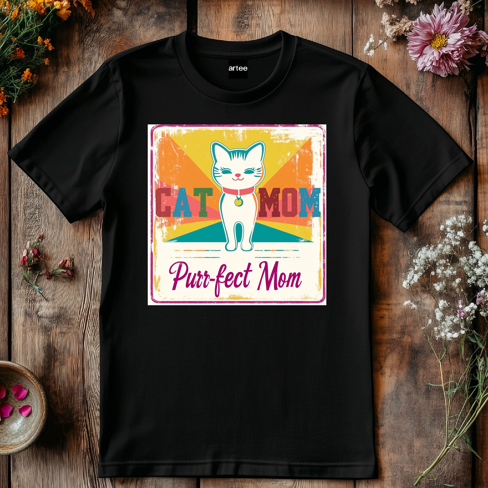 Cat Mom Purrfect Mom T-Shirt – Funny Cat Lover Shirt, Gift for Cat Moms, Cute Cat Mom Tee, Purrfect Mom Gift