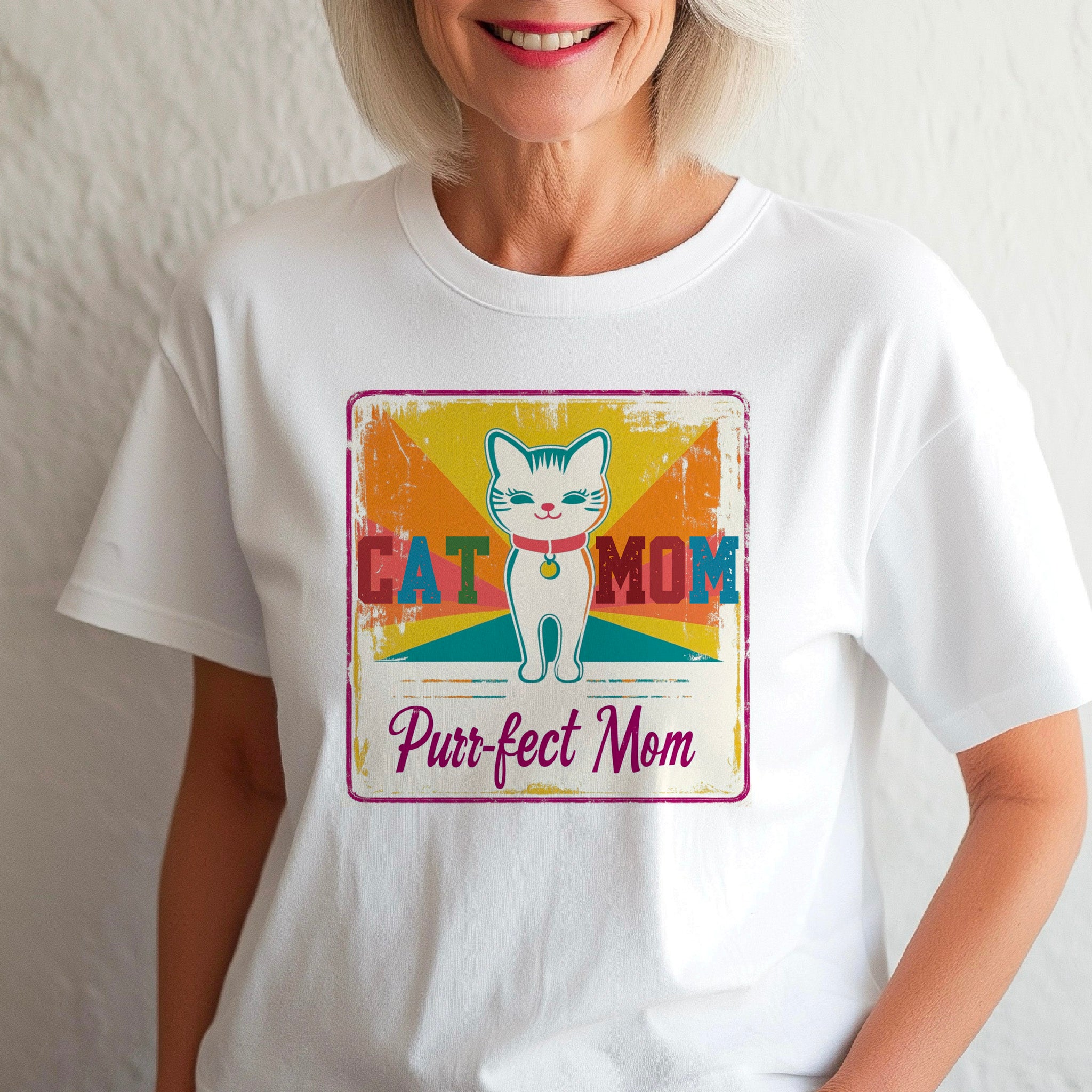 Cat Mom Purrfect Mom T-Shirt – Funny Cat Lover Shirt, Gift for Cat Moms, Cute Cat Mom Tee, Purrfect Mom Gift