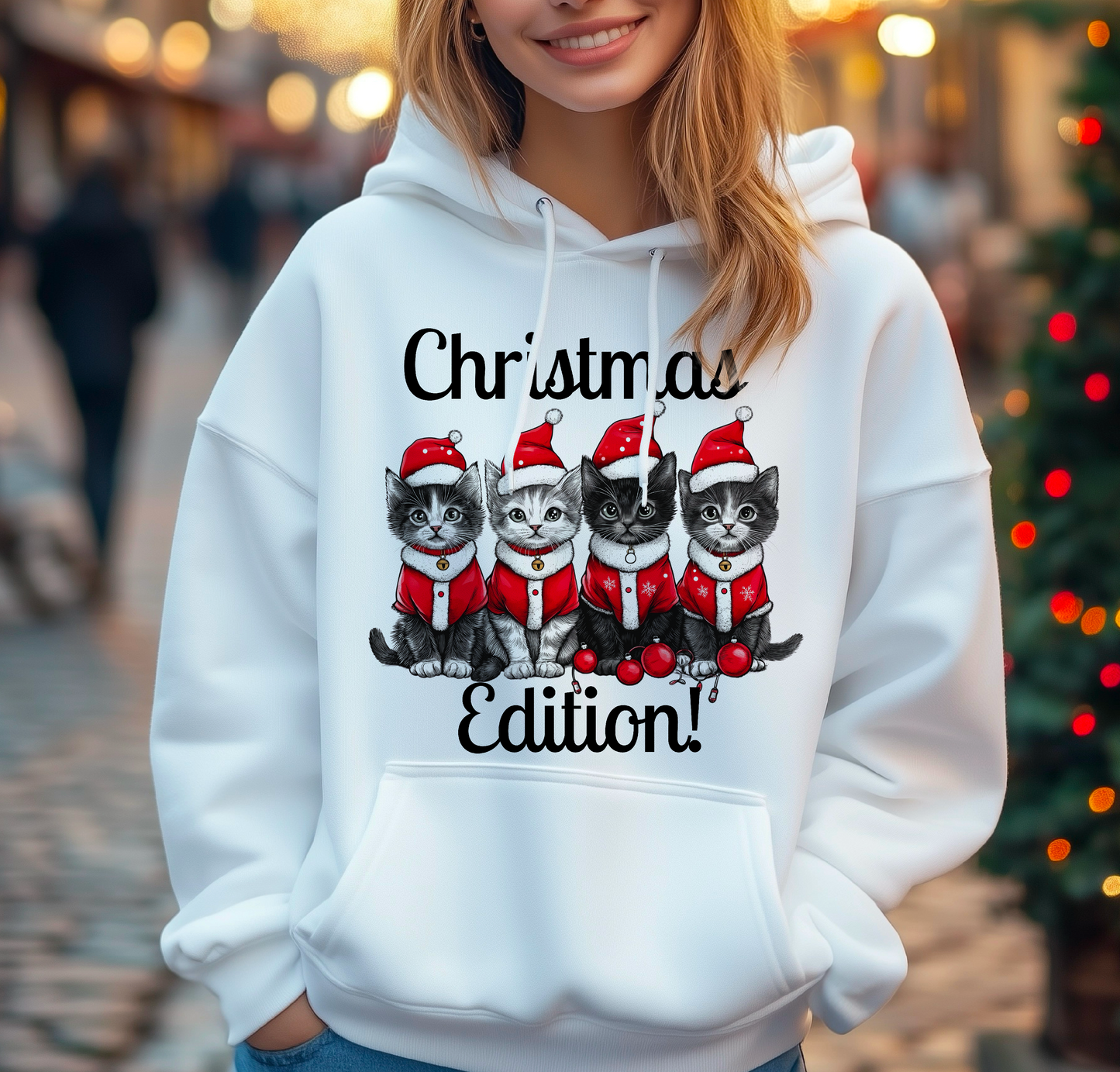 Festive Holiday Cats Hoodie - Christmas Edition Special