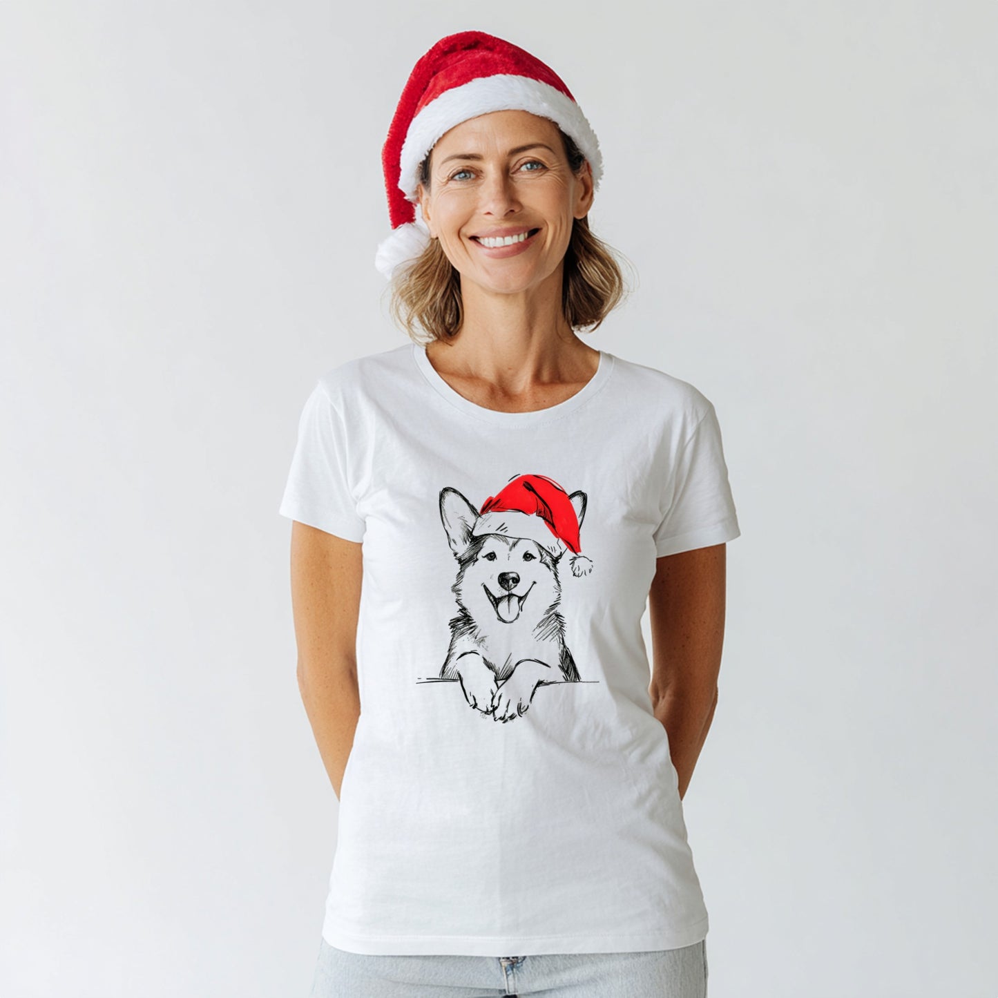 Corgi Christmas T-Shirt – Cute Santa Dog Tee for Corgi Lovers