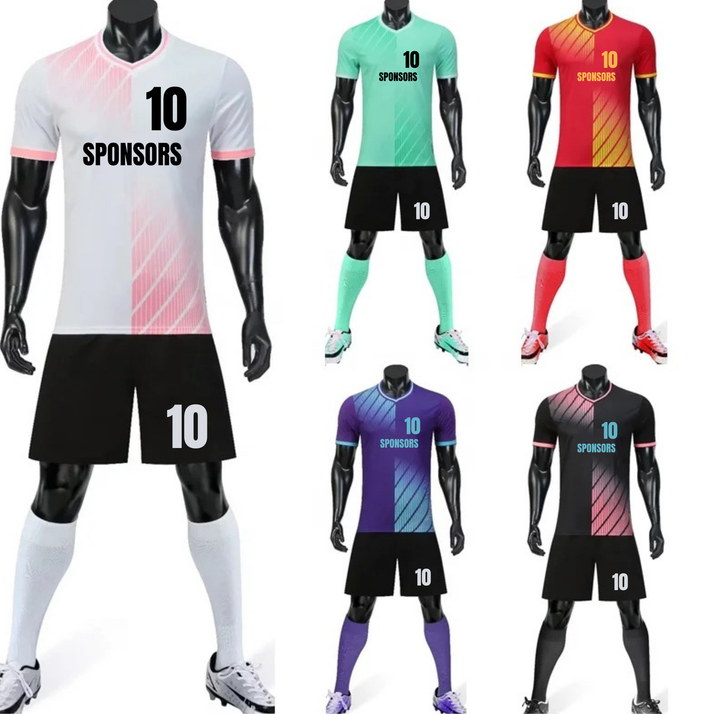 Custom Football Kit with Name & Number – Personalised Team Jersey Shirt – Custom Sports Player Top