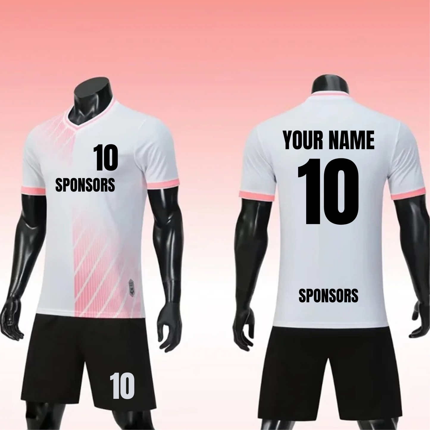 Custom Football Kit with Name & Number – Personalised Team Jersey Shirt – Custom Sports Player Top