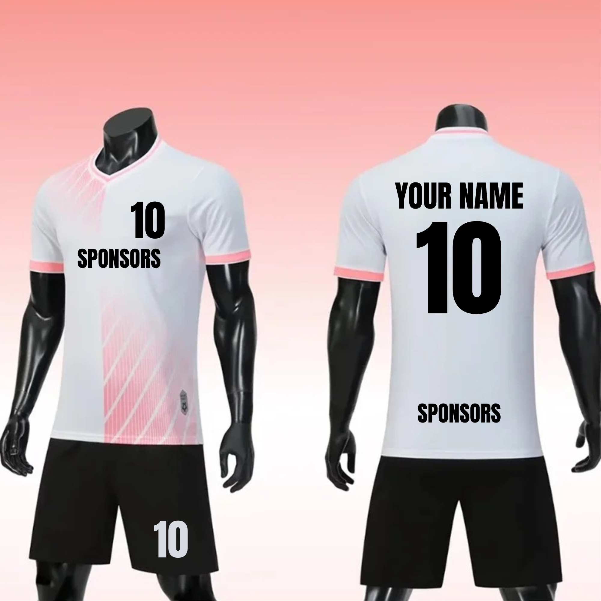 Custom Football Kit with Name & Number – Personalised Team Jersey Shirt – Custom Sports Player Top