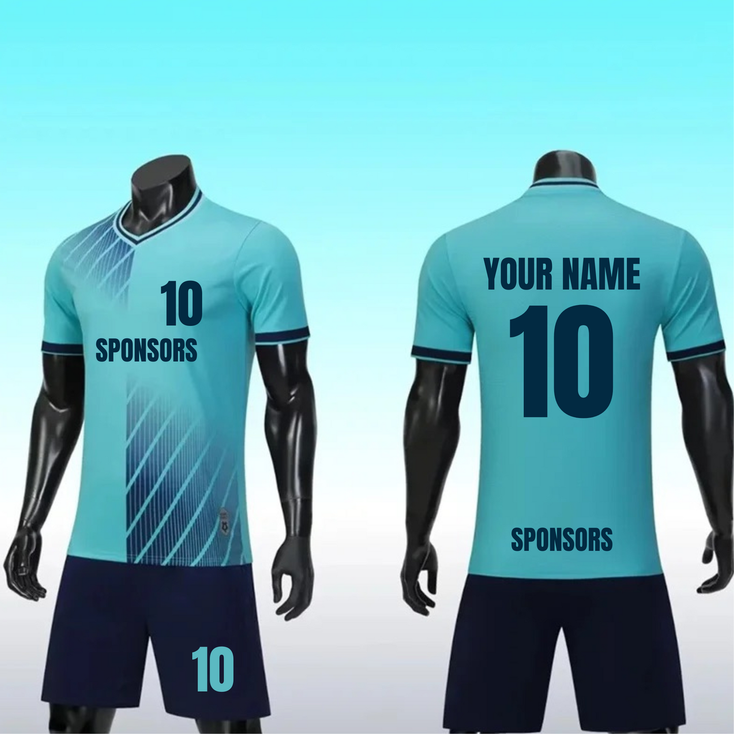 Custom Football Kit with Name & Number – Personalised Team Jersey Shirt – Custom Sports Player Top