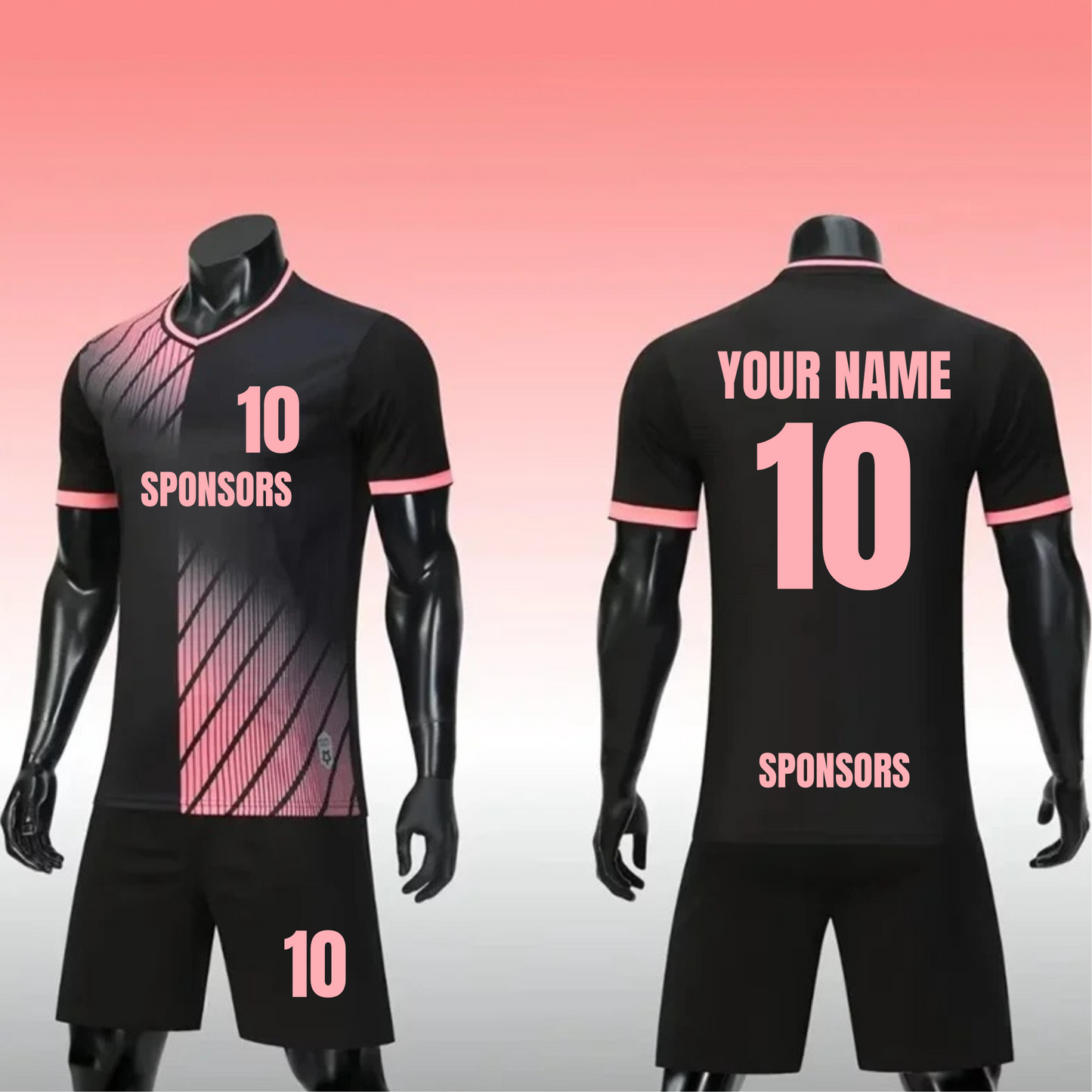 Custom Football Kit with Name & Number – Personalised Team Jersey Shirt – Custom Sports Player Top