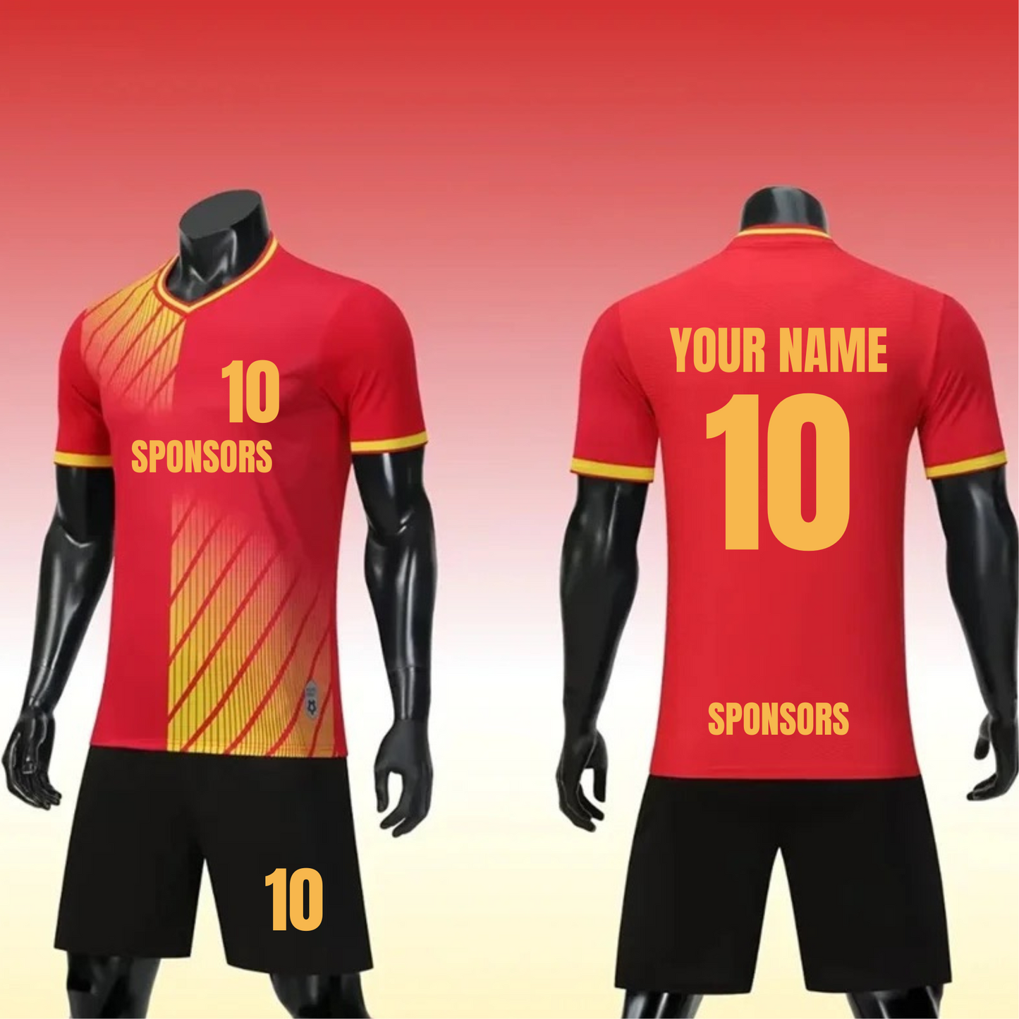 Custom Football Kit with Name & Number – Personalised Team Jersey Shirt – Custom Sports Player Top