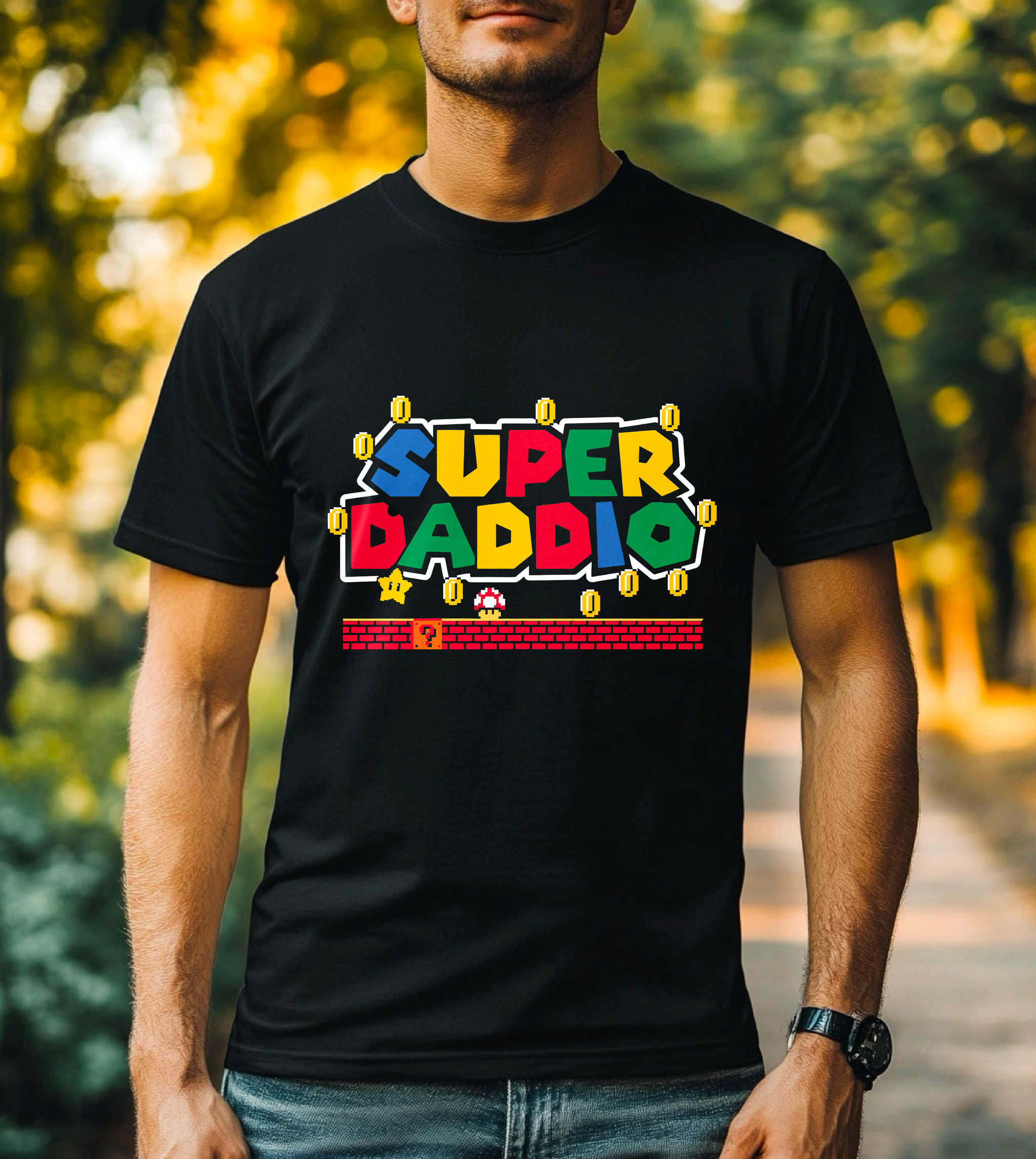 Super Daddio Retro Gaming Graphic Organic Cotton T-Shirt
