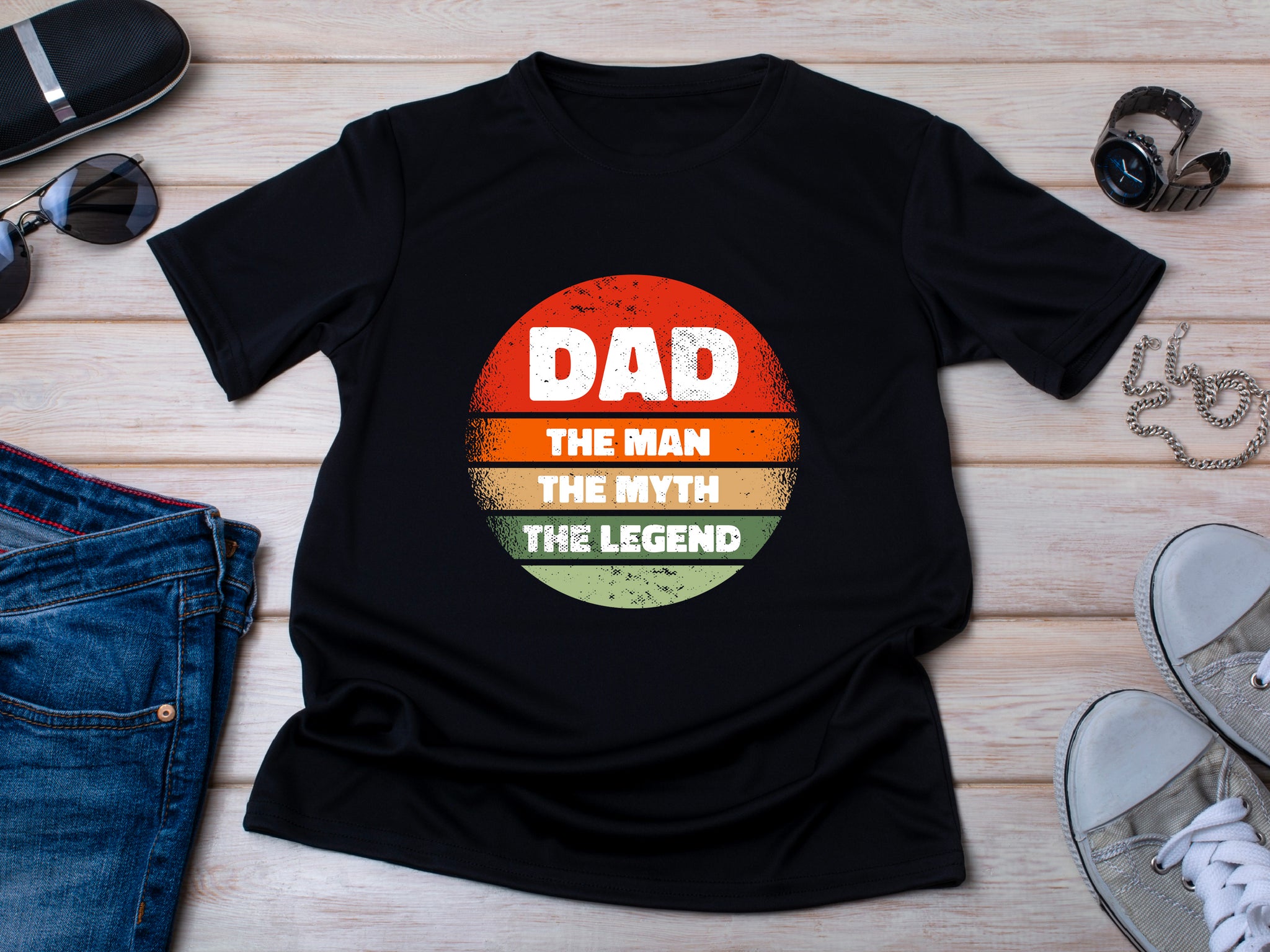 Dad The Man The Myth The Legend Shirt – Fathers Day Gift – Funny Dad T-Shirt – Gift for Him – Circle Design – Cool Dad Tee