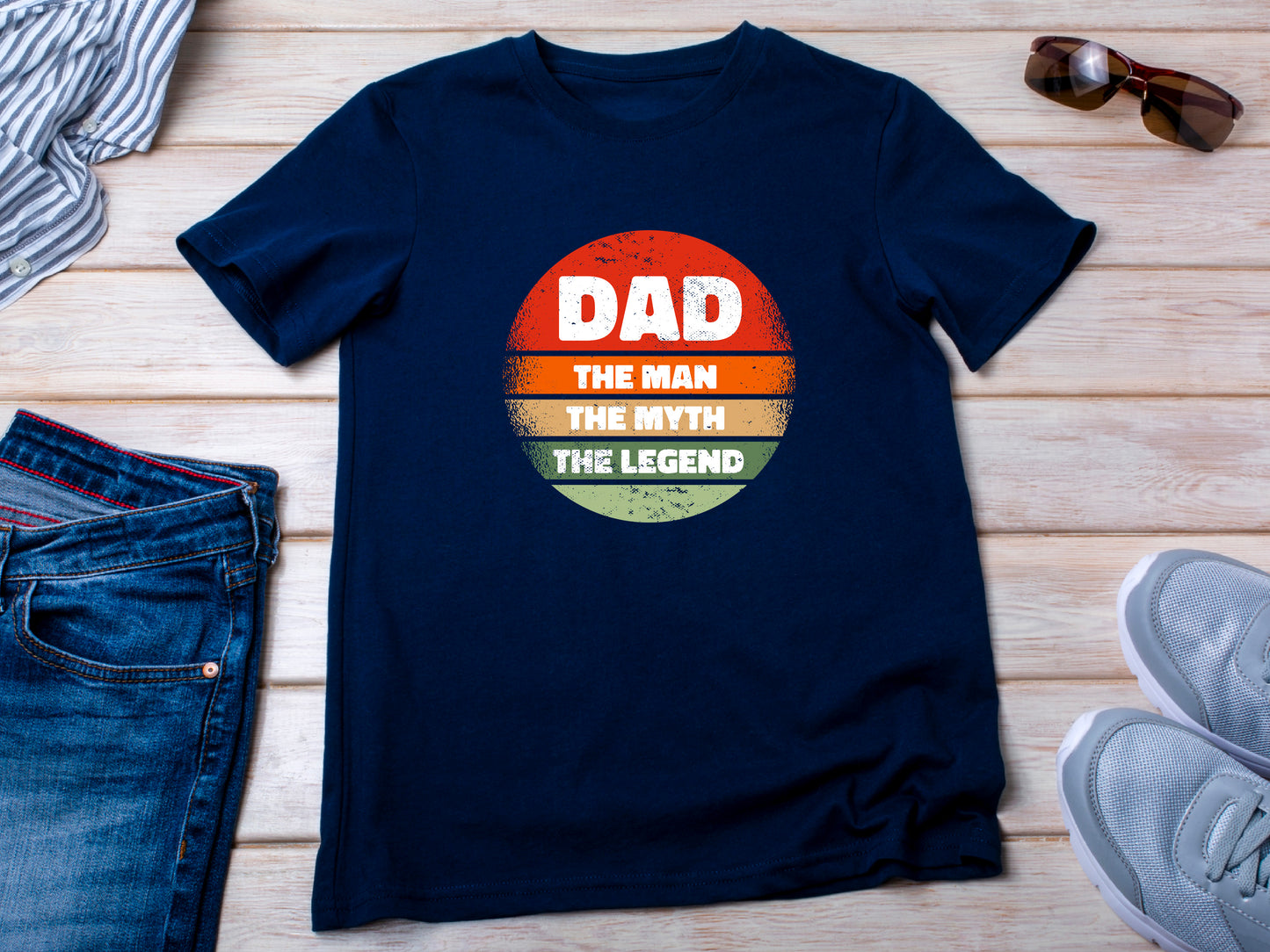 Dad The Man The Myth The Legend Shirt – Fathers Day Gift – Funny Dad T-Shirt – Gift for Him – Circle Design – Cool Dad Tee