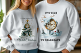 Dali-Inspired Time to Celebrate Christmas Crewneck White Sweatshirt
