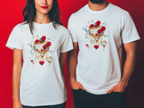 Vintage Heart T-Shirt – Dali-Inspired Art Shirt with Roses – Perfect Valentine’s Gift