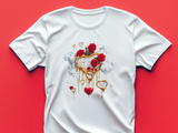 Vintage Heart T-Shirt – Dali-Inspired Art Shirt with Roses – Perfect Valentine’s Gift