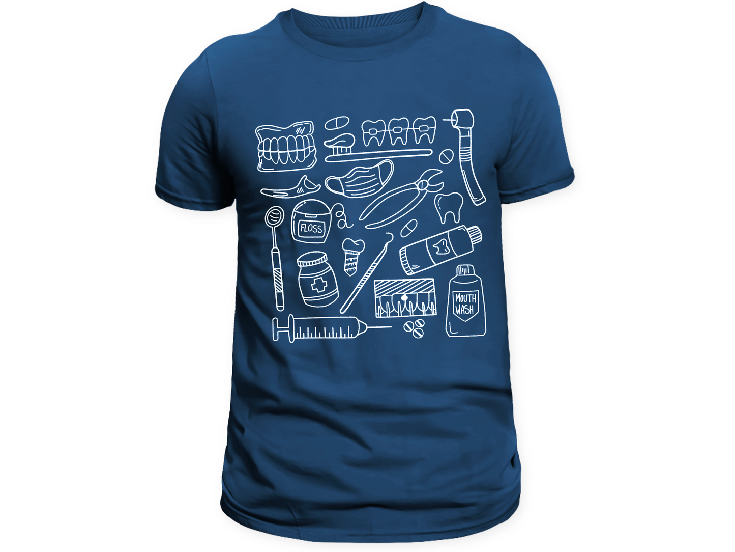 Farbenfrohes T-Shirt mit medizinischem Doodle-Print – stylische und lustige Kleidung zum Thema Gesundheit