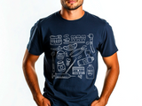 Farbenfrohes T-Shirt mit medizinischem Doodle-Print – stylische und lustige Kleidung zum Thema Gesundheit