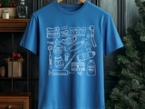 Farbenfrohes T-Shirt mit medizinischem Doodle-Print – stylische und lustige Kleidung zum Thema Gesundheit