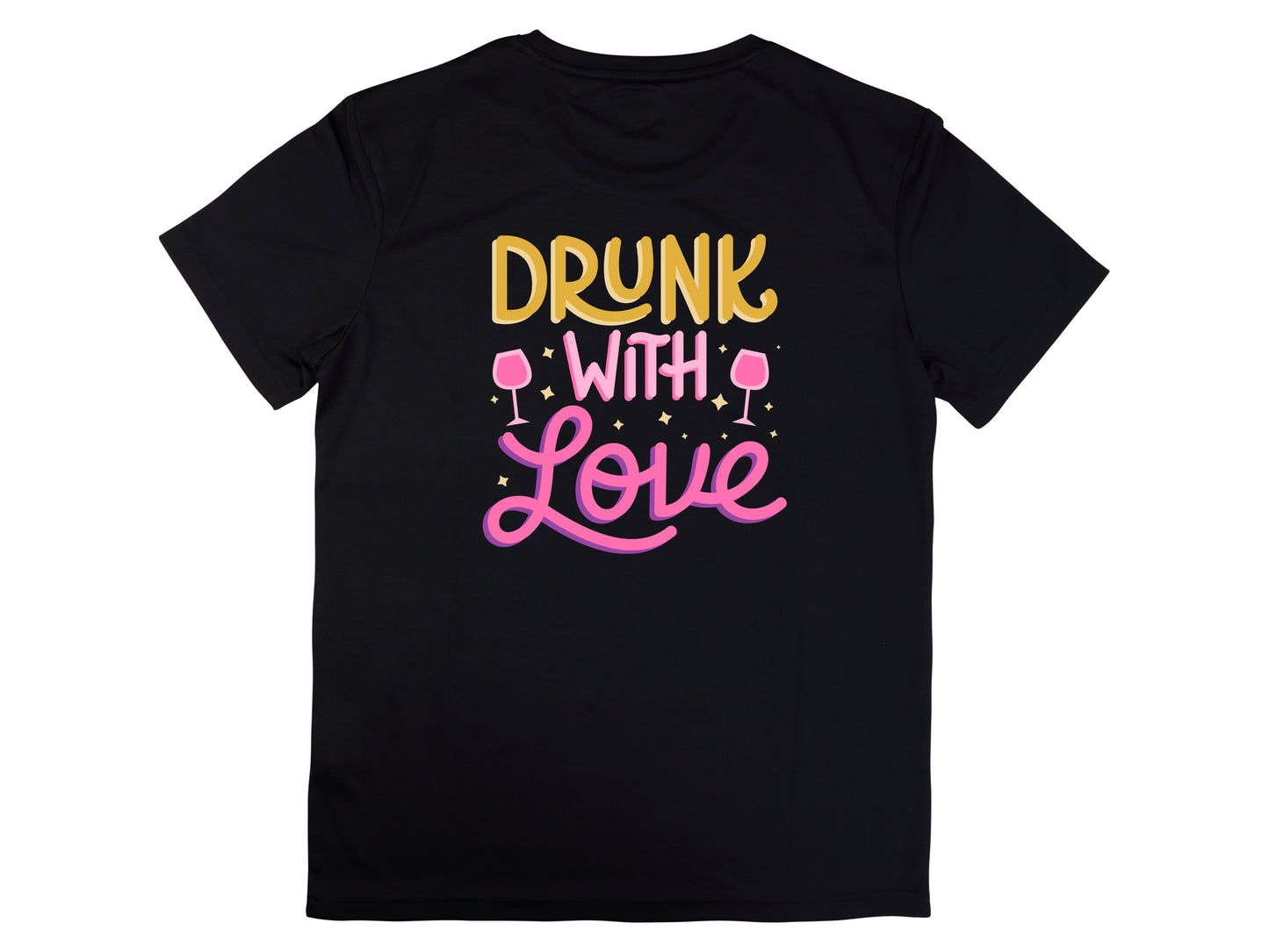 Drunk With Love T-Shirt – Funny Wedding Party Shirt – Bachelorette Drinking Tee – Matching Bridal Crew Shirt – Bride Squad Outfit