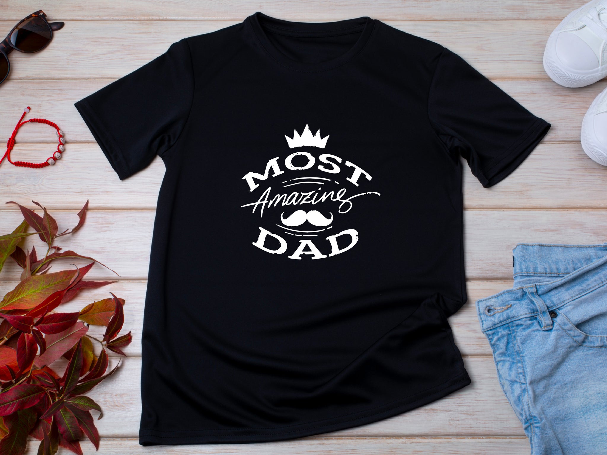 Fathers Day Most Amazing DAD – New Dad Gift from Baby – Cool Graphic Tee – First Fathers Day Present – Gift for Him