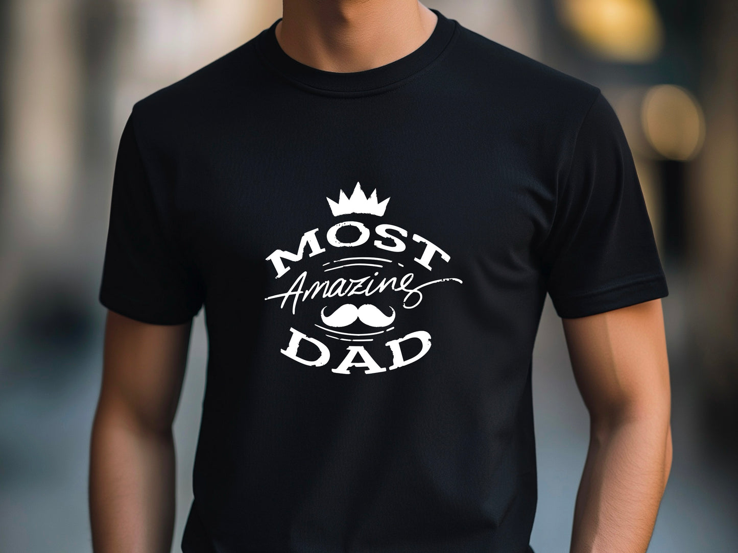 Fathers Day Most Amazing DAD – New Dad Gift from Baby – Cool Graphic Tee – First Fathers Day Present – Gift for Him