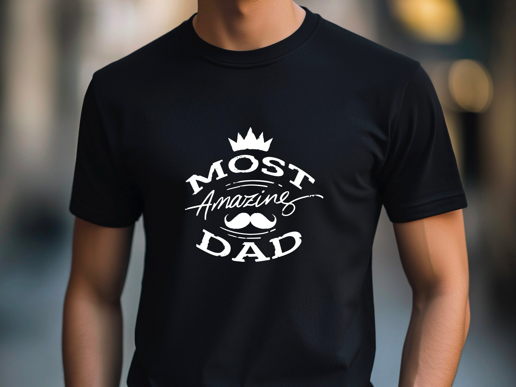 Fathers Day Most Amazing DAD – New Dad Gift from Baby – Cool Graphic Tee – First Fathers Day Present – Gift for Him