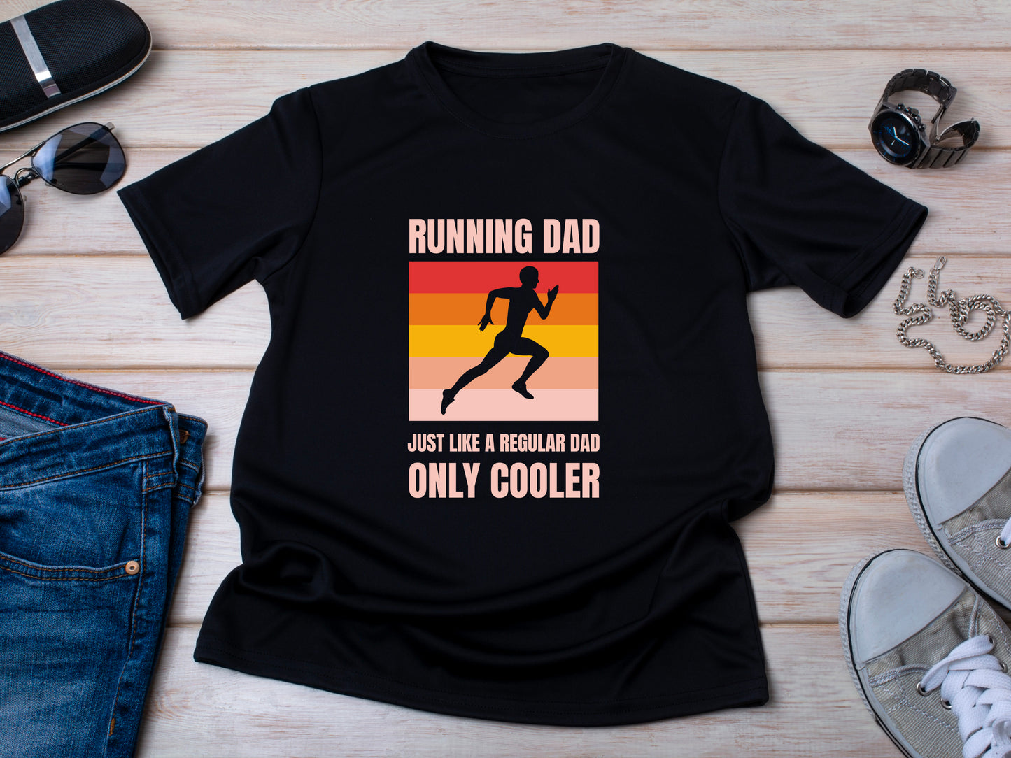 Cool Running Dad Shirt, Tank Top, Running Dad Gift, Gift For Running Dad, Fathers Day Marathon Dad, Runner Dad Tee, T-Shirt