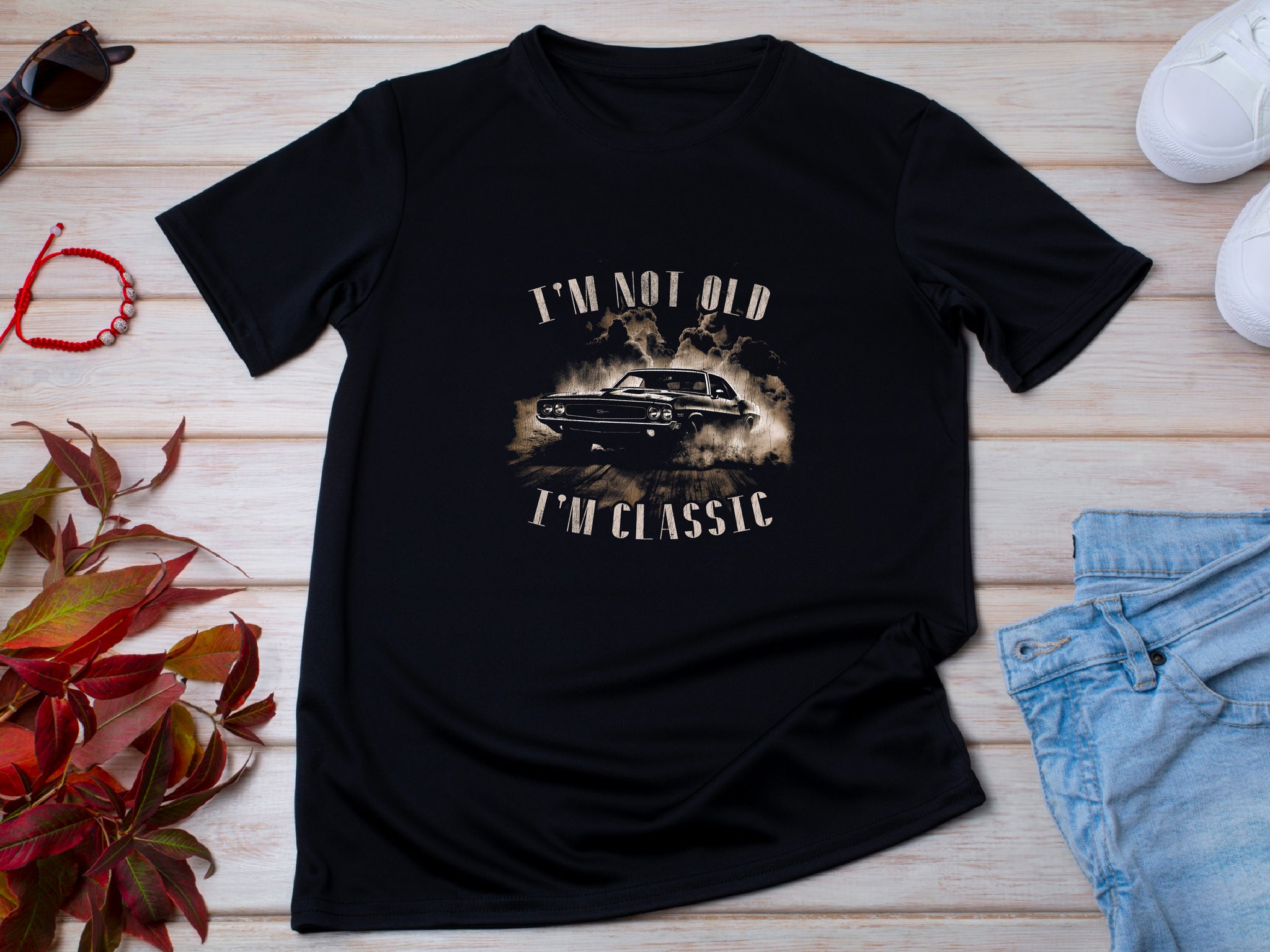 Funny Fathers Day Shirt – I'm Not Old I'm Classic – Vintage Car Dad Tee – Retro Gift for Him – Cool Car Lover Shirt