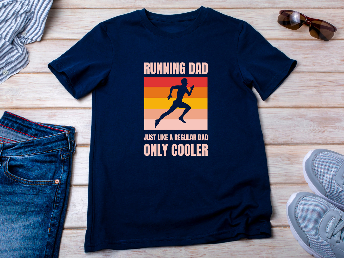 Cool Running Dad Shirt, Tank Top, Running Dad Gift, Gift For Running Dad, Fathers Day Marathon Dad, Runner Dad Tee, T-Shirt
