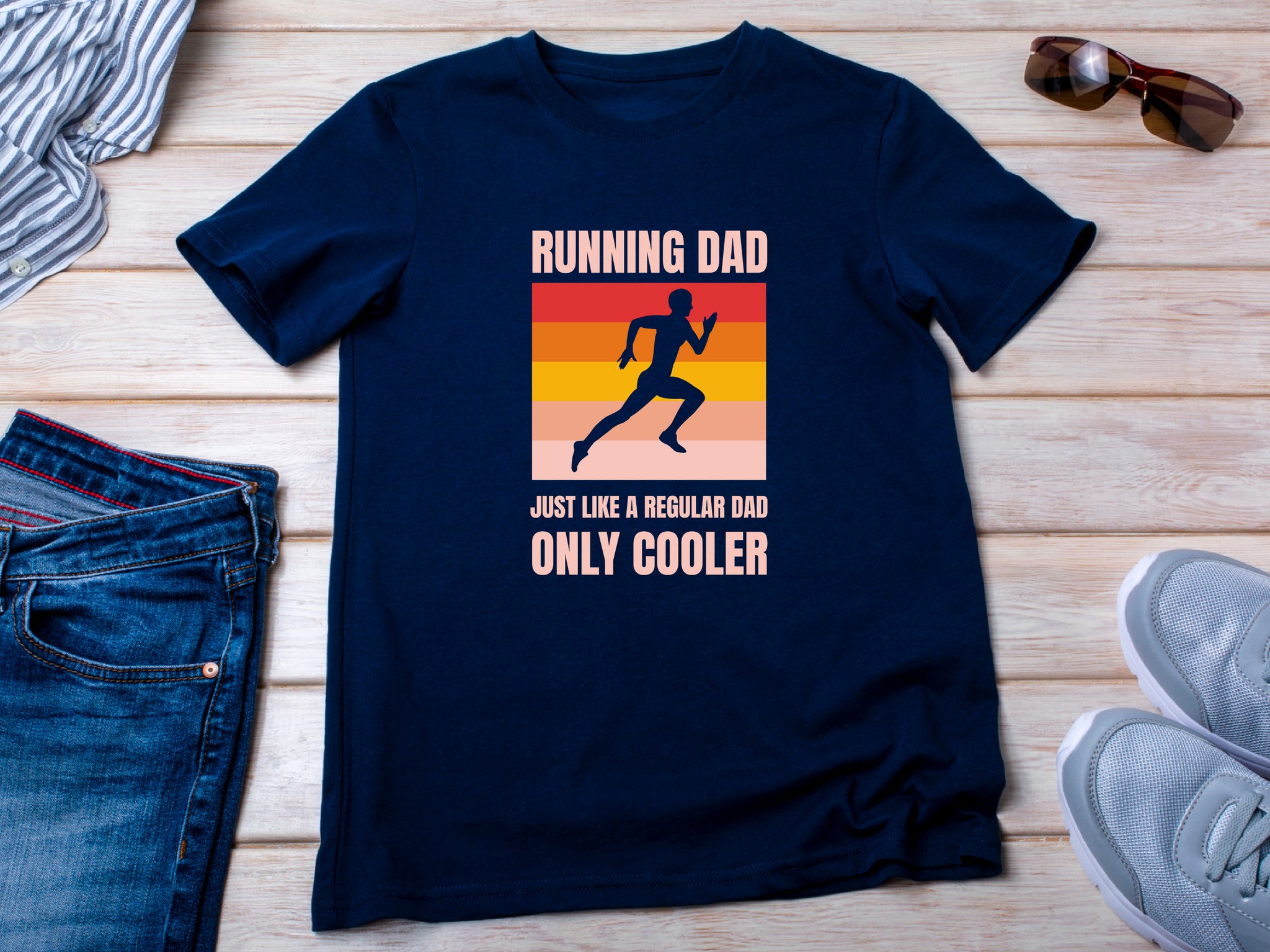 Cool Running Dad Shirt, Tank Top, Running Dad Gift, Gift For Running Dad, Fathers Day Marathon Dad, Runner Dad Tee, T-Shirt