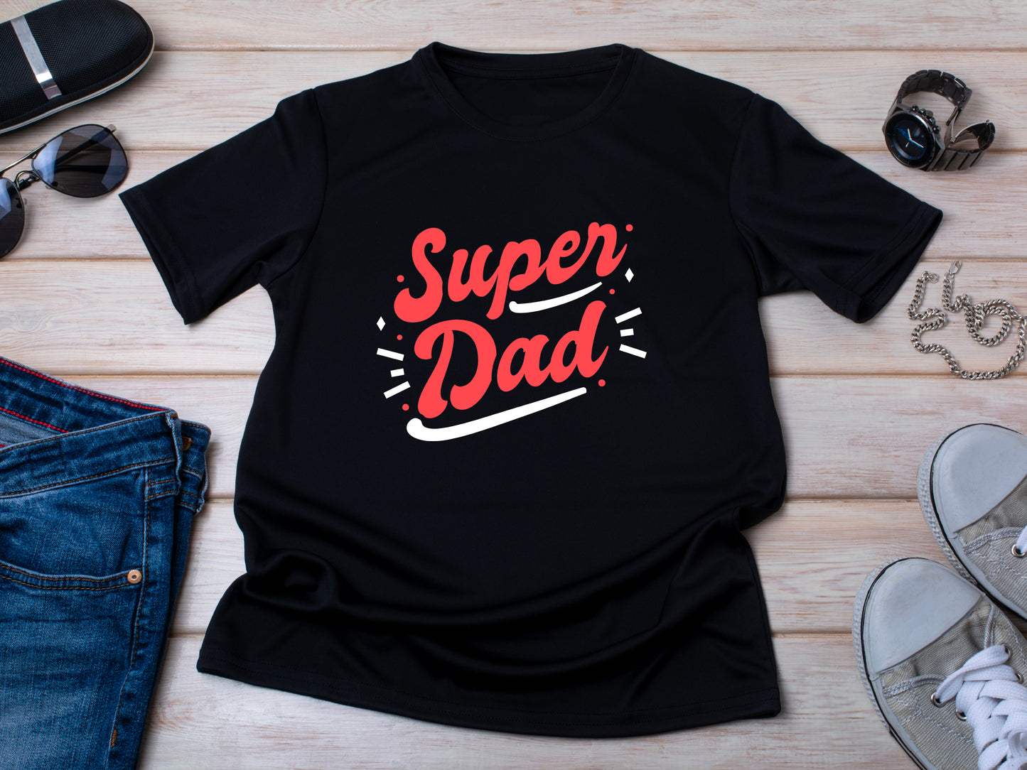 Fathers Day Super Dad T-Shirt, Christmas Gift Tee for Dad , Birthday Present for Super Dad, Real Super Dad Gift Tshirt