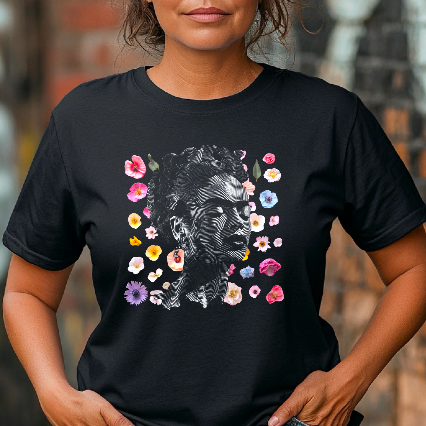Frida Kahlo T-Shirt – Abstract Art Tee with Floral Details | Frida Fan Gift | Kahlo-Inspired Graphic Shirt | Unique Artistic T-Shirt
