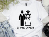 Funny Groom Shirt – Game Over Wedding T-Shirt – Bachelor Party Tee for Men – Just Married Gift – Husband Shirt – Wedding Humor